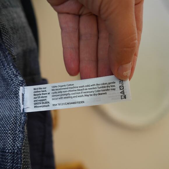 Eileen‎ Fisher Organic Cotton Open Front Denim Jacket Blue Womens Size XS - Picture 6 of 6